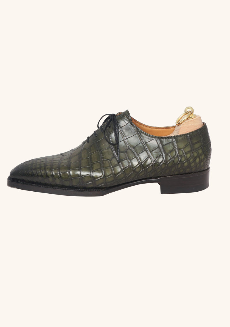 Green Alligator Wholecut Oxfords