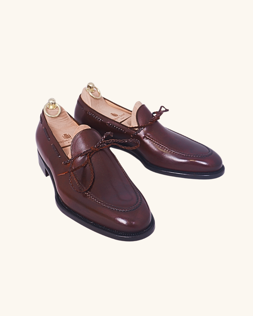 Burgundy Braided Loafers