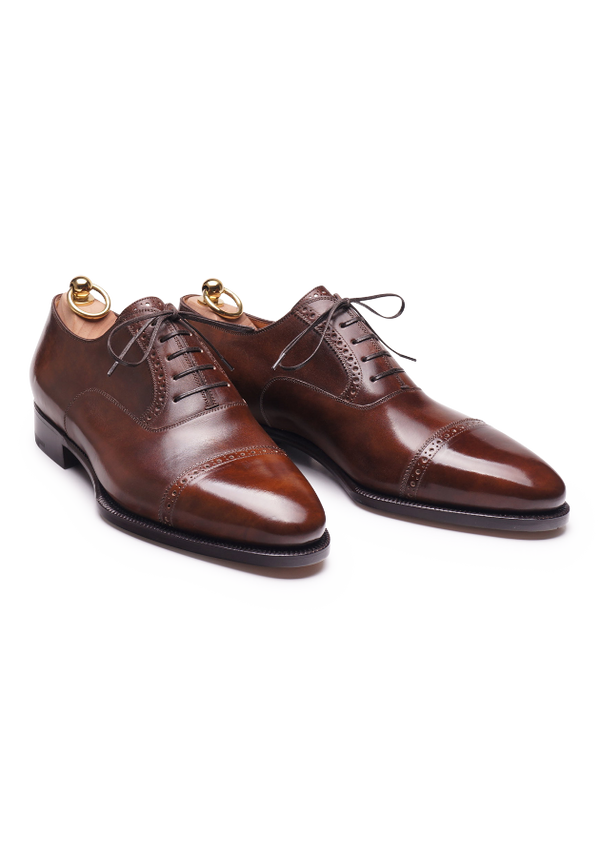 Dark Brown Balmoral Cap toe Oxfords Stefano Bemer