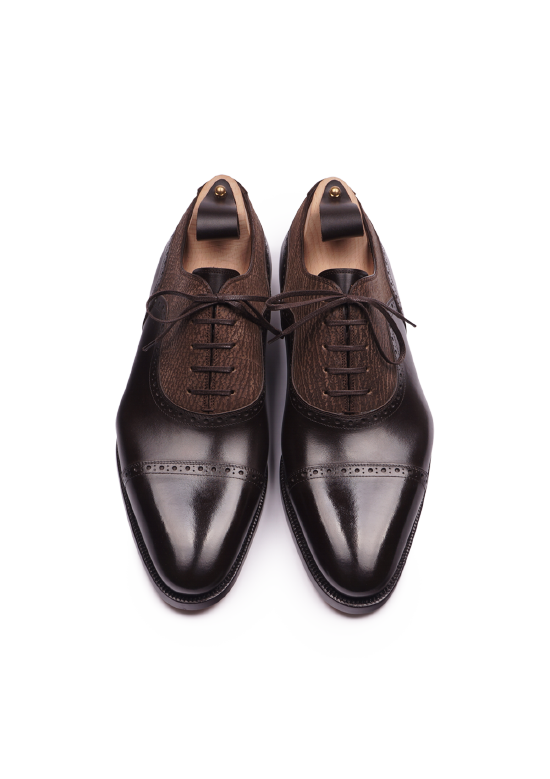 Two tone Cap Toe Balmoral Oxfor Shoes