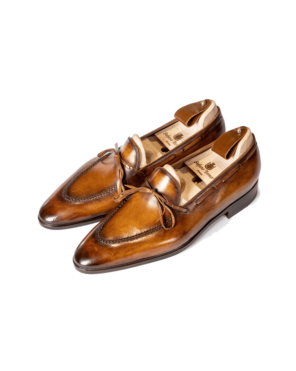 Cognac Brown Laced Loafers