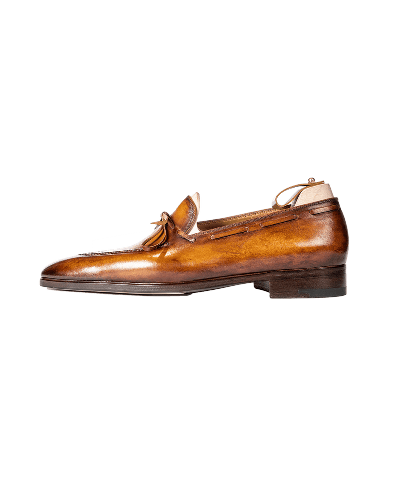 Cognac Brown Laced Loafers