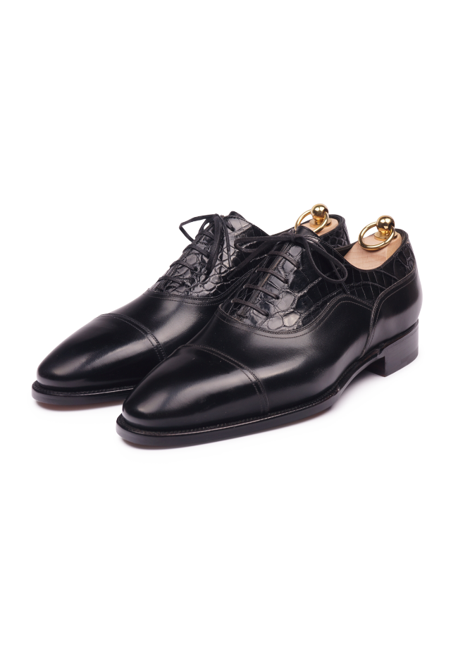 Black Cap Toe Balmoral Oxfords