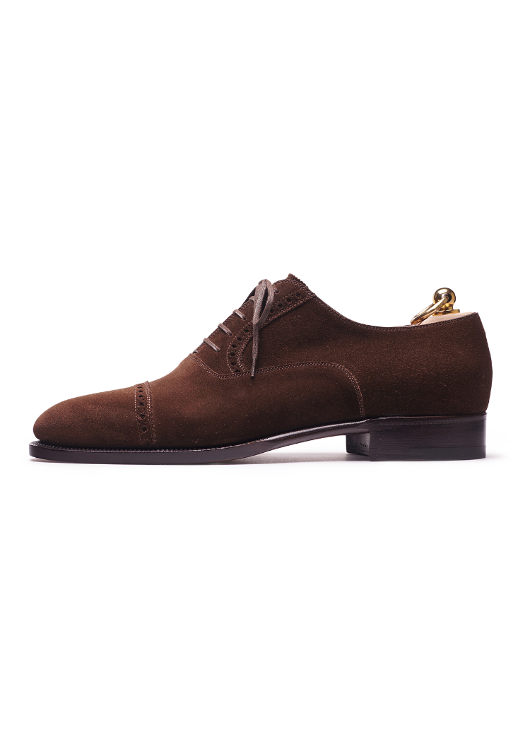 Brown suede cap toe shoes sales