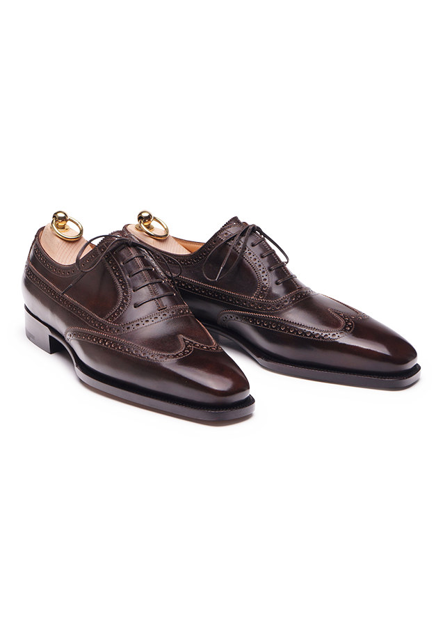 Burled Full Brogue Oxford Shoes in Italian Museum Calf Stefano Bemer