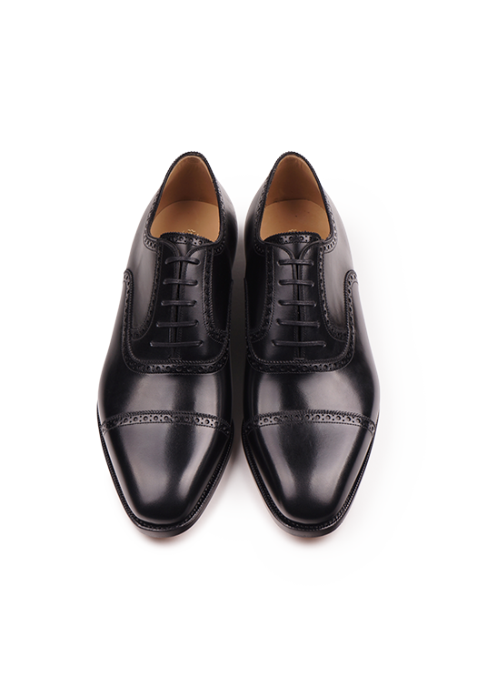 Black Cap toe Oxford shoes