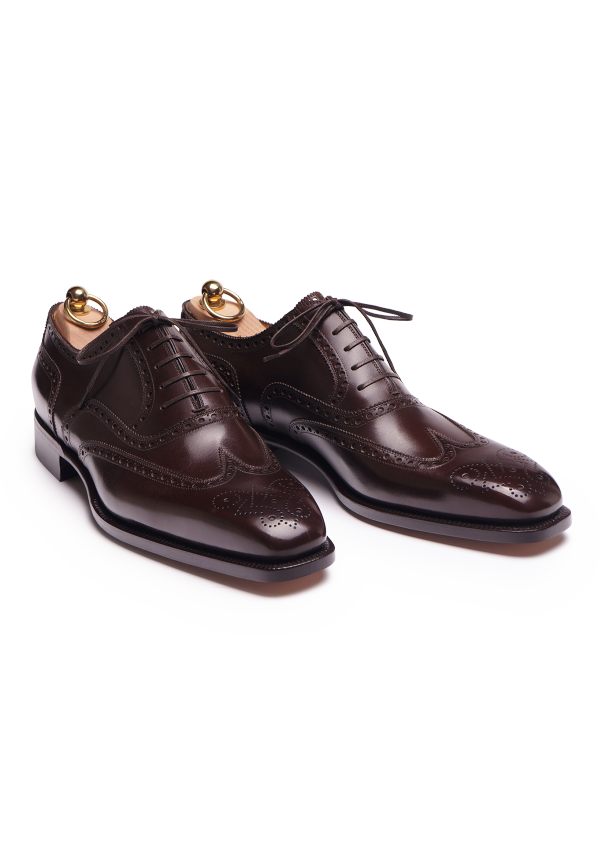 Dark Brown Wingtip oxford brogues in French Box Calf Stefano Bemer