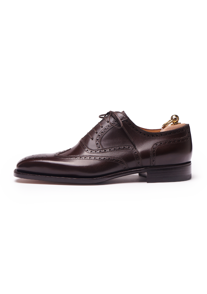 Dark Brown Wingtip oxford brogues in French Box Calf Stefano Bemer