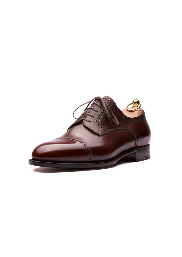 Brown Cap Toe Oxfords in French Box Calf | Stefano Bemer 47