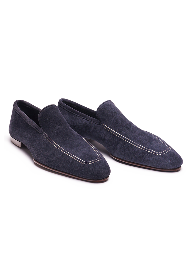 Blue unlined loafers