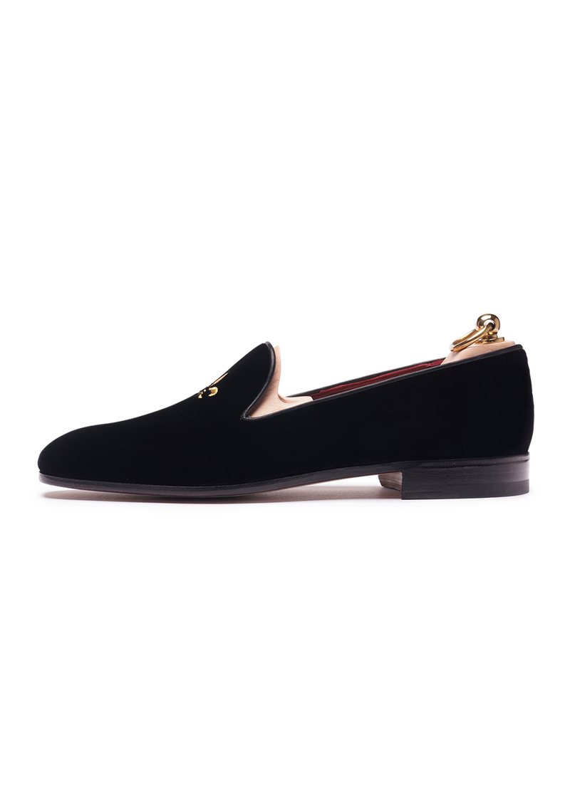 Blue Velvet Men's Slippers in Italian Velvet | Stefano Bemer Blue Velvet Men's Slippers in Italian Velvet | Stefano Bemer