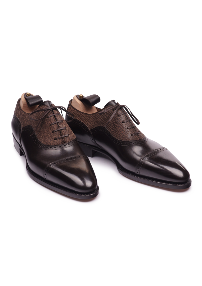 Two tone Cap Toe Balmoral Oxfor Shoes