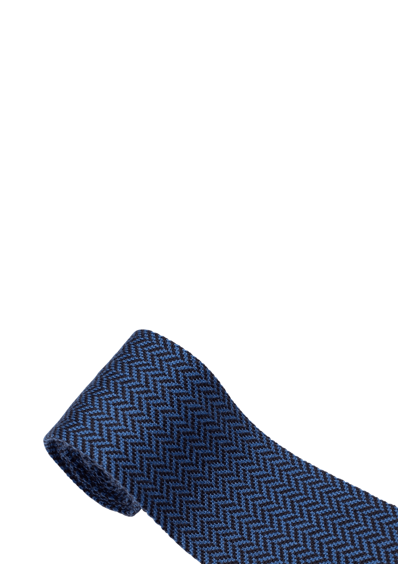 Blue Cotton Maglia Tie