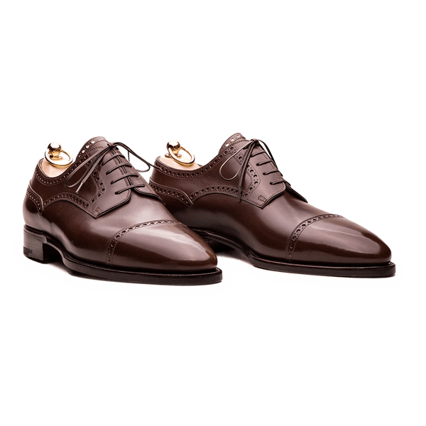 Brown Full Brogue Derby Shoes | Stefano Bemer