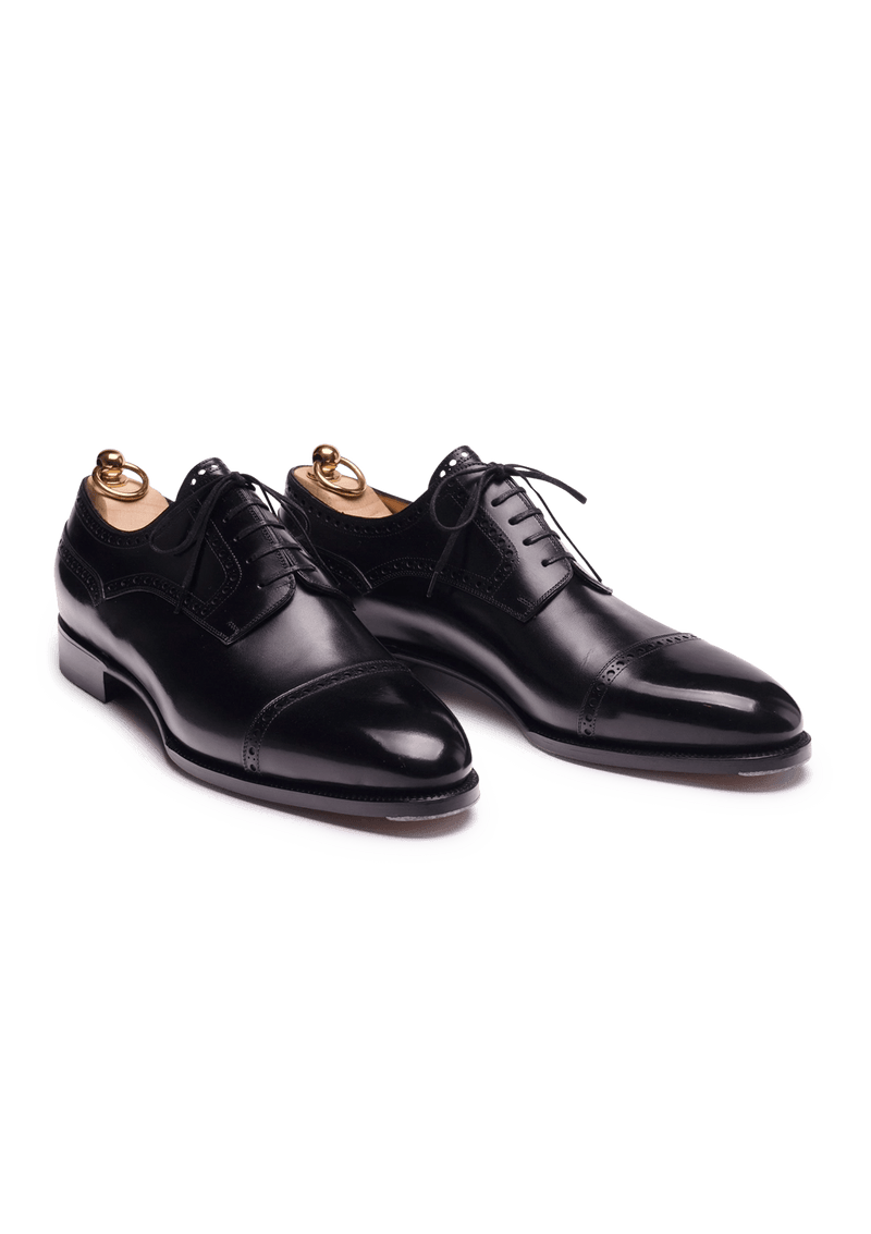 Derby shoes black leather deals