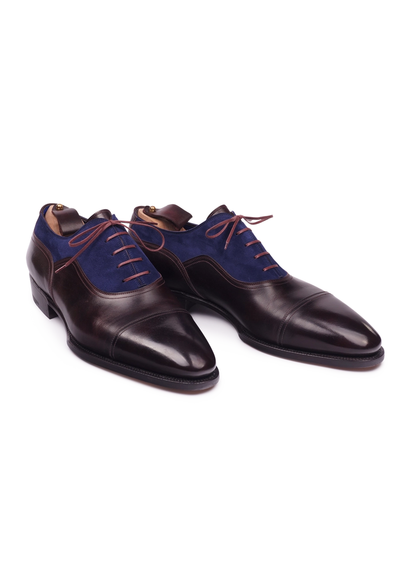 Blue leather oxford shoes online