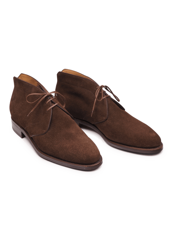 Brown Split toe apron Derby Shoes in American Calfskin