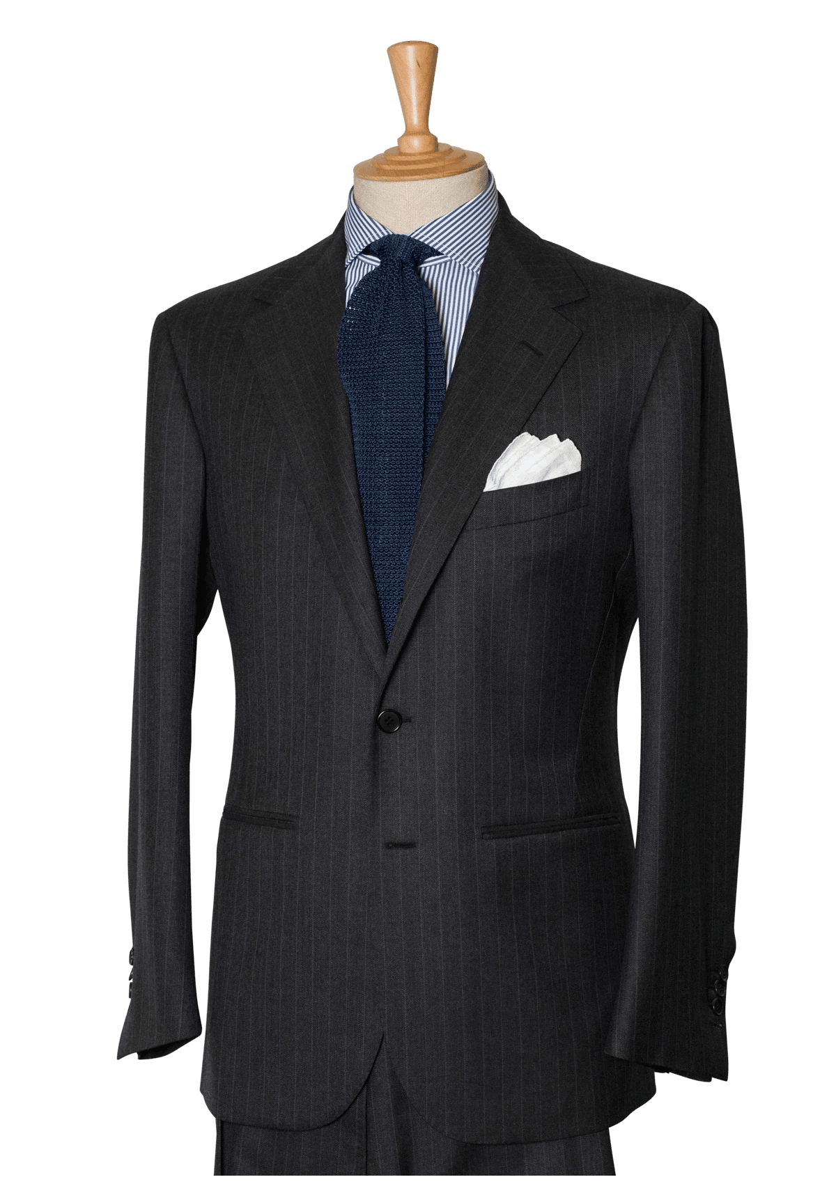 Men's Grey Pinstriped Wool in Harrison 100% pinstriped wool flannel ...