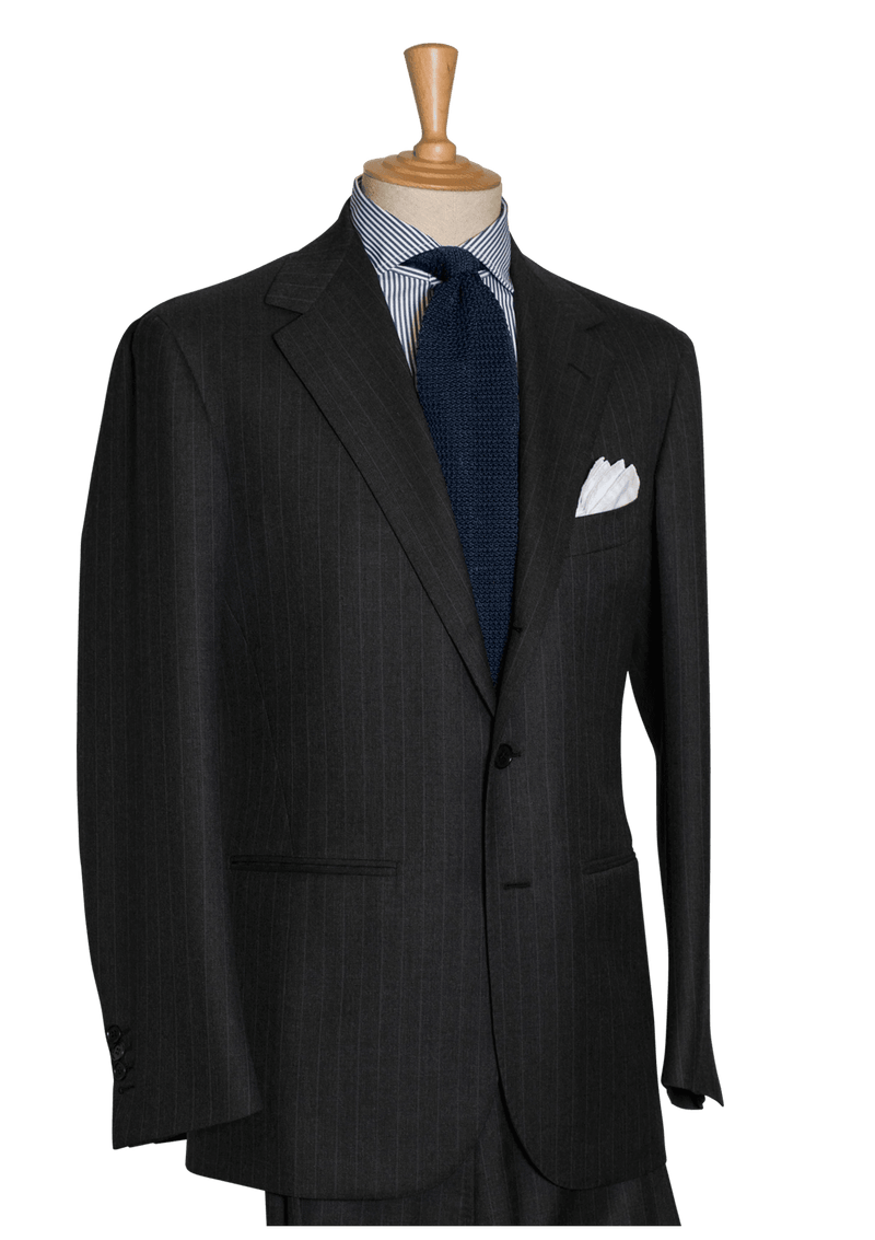 Men's Grey Pinstriped Wool