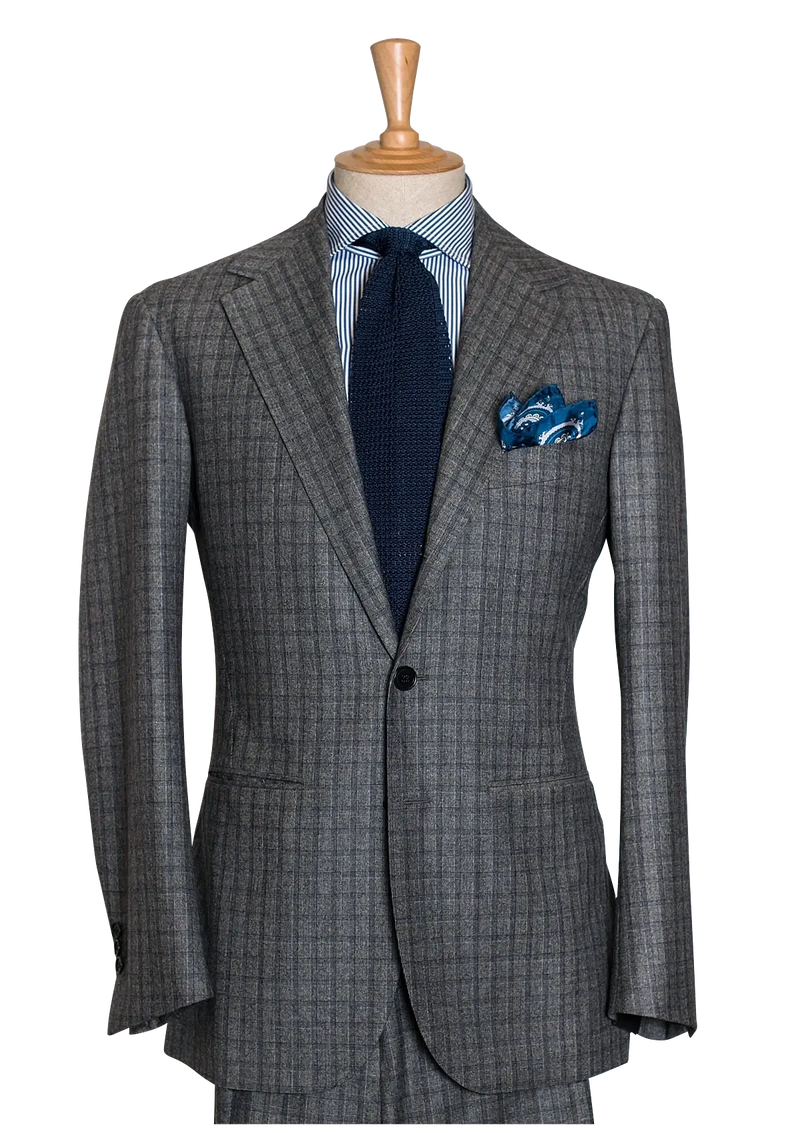 Grey Checked Men's Suit