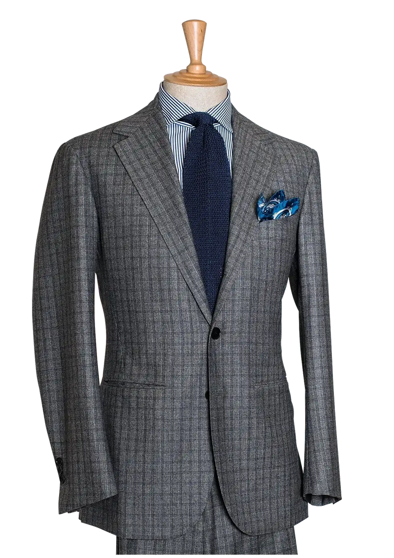 Grey Checked Men's Suit