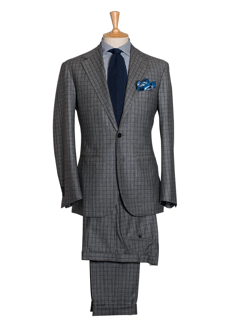 Grey Checked Men's Suit