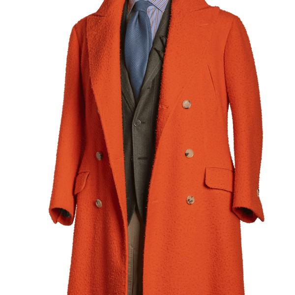 Orange wool coat outlet mens