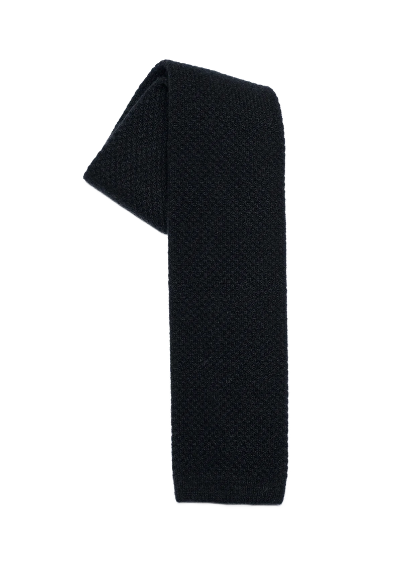 Black Wool Maglia Tie