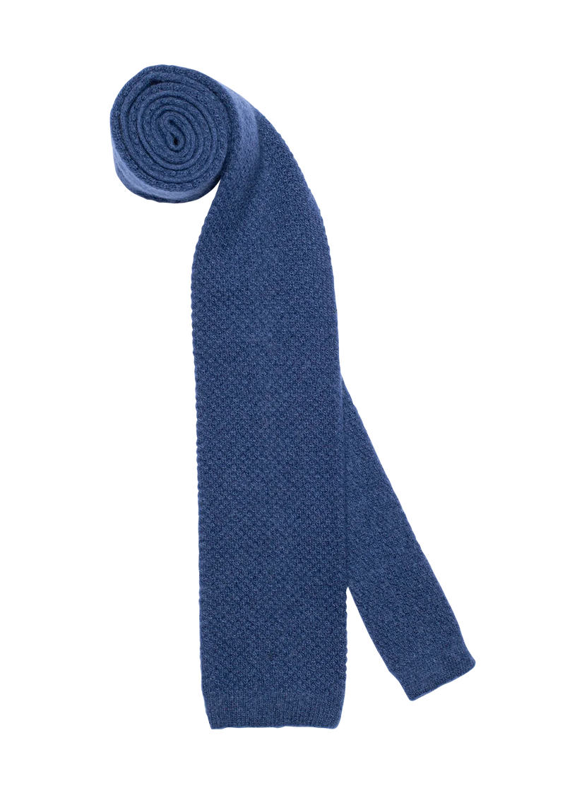 Dark Azure Wool Maglia Tie