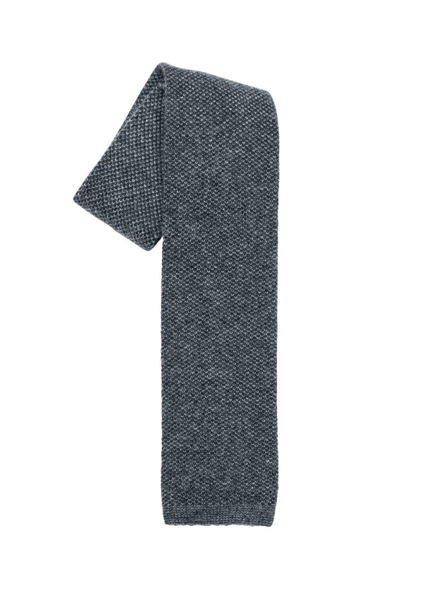 Grey Melange Wool Maglia Tie, Pattern 10
