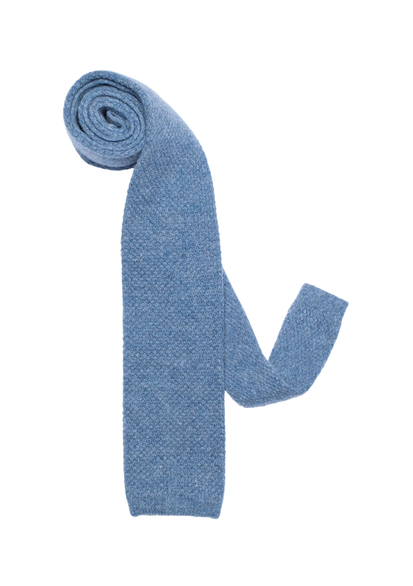 Sky Blue Melange Wool Maglia Tie