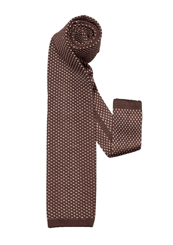 Brown & Honey Silk Maglia Tie, Pattern 03