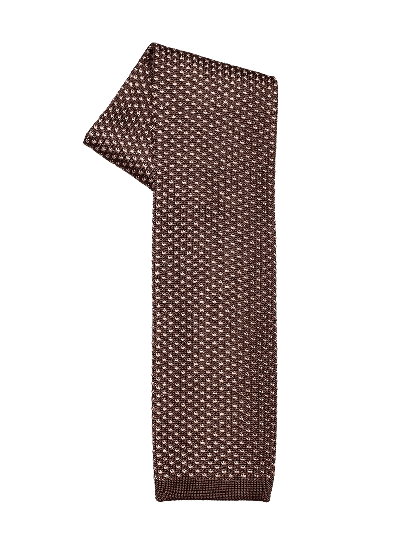Brown & Honey Silk Maglia Tie, Pattern 03