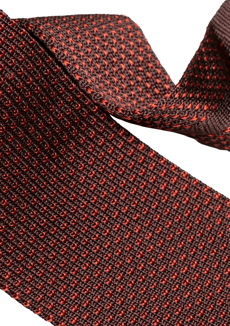 Brown & Rusty Silk Maglia Tie, P07