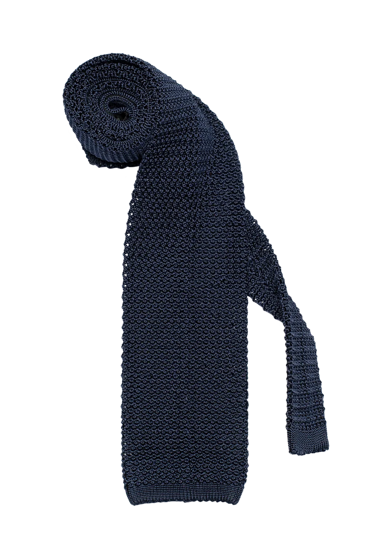 Blue Knit Tie