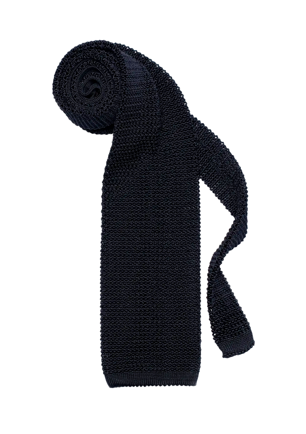 Navy Blue Silk Maglia Tie