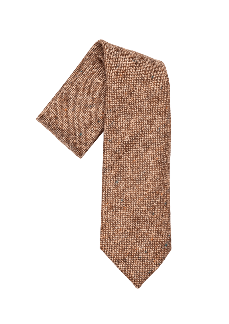 Brown Donegal Wool Classic Tie, Pattern 06