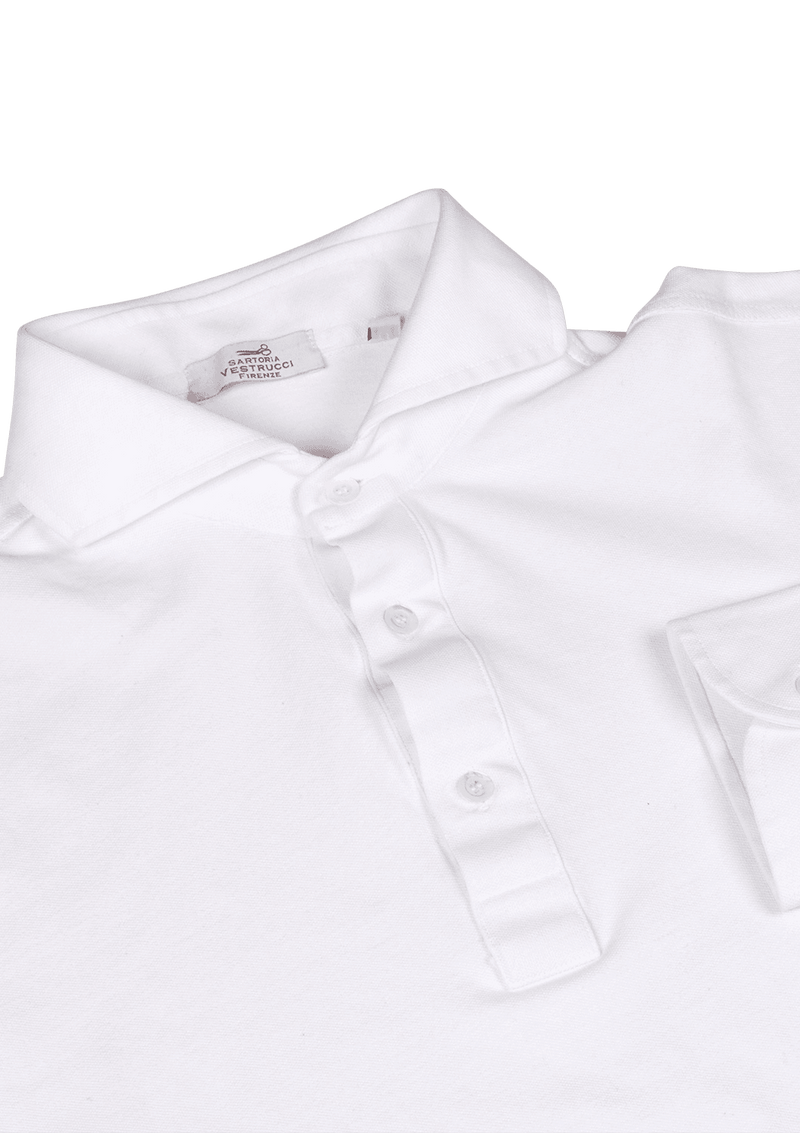 White Stone Washed Cotton Polo Shirt
