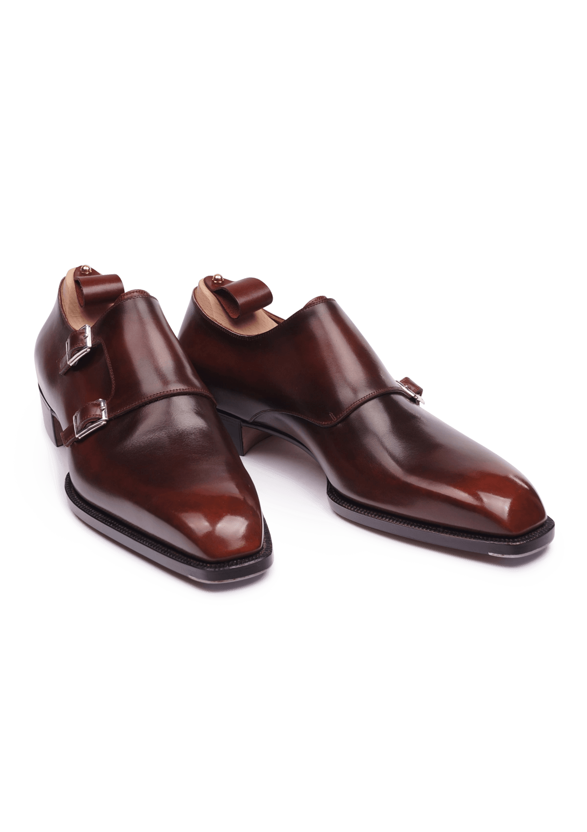 Brown Double Monk Strap Shoes