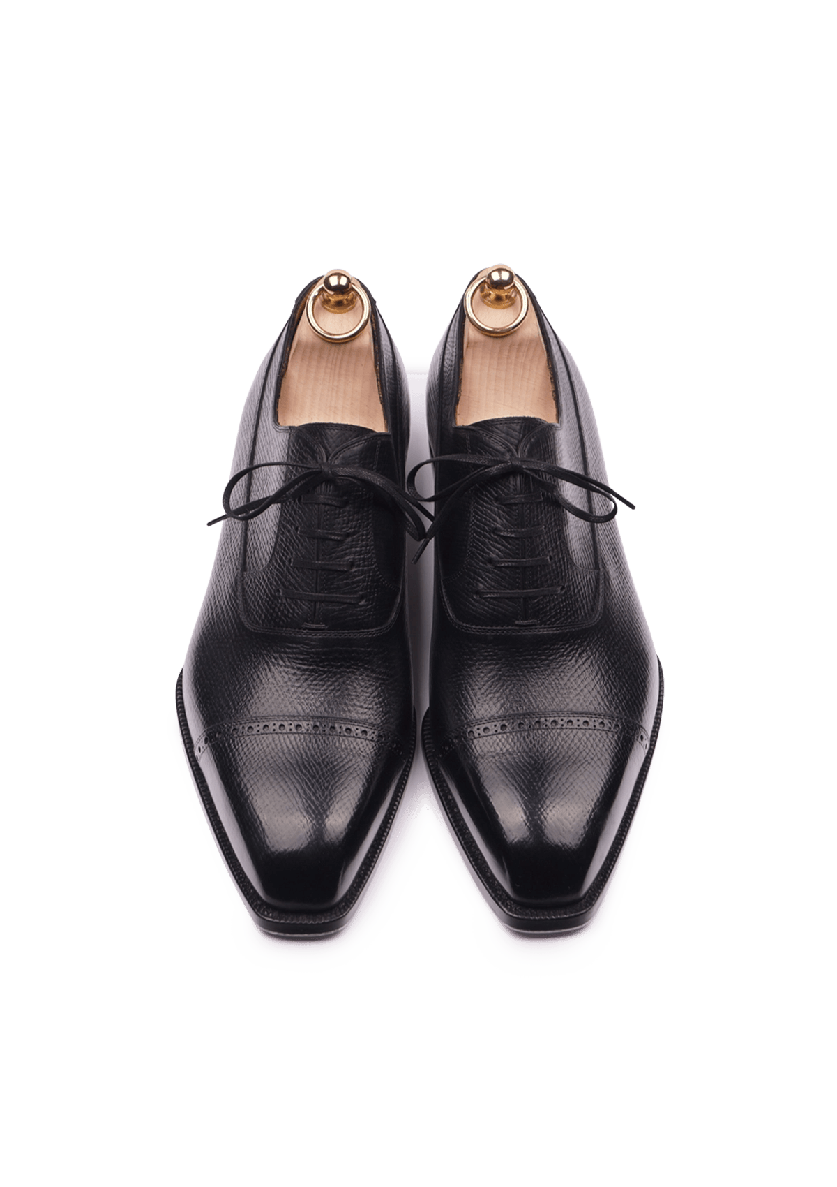 Black Oxford Shoes with Brogued Cap Toe | Stefano Bemer