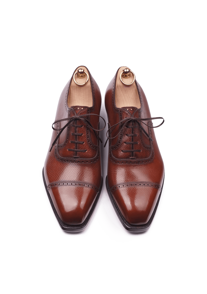 Brown Semi-brogue Cap toe Shoes
