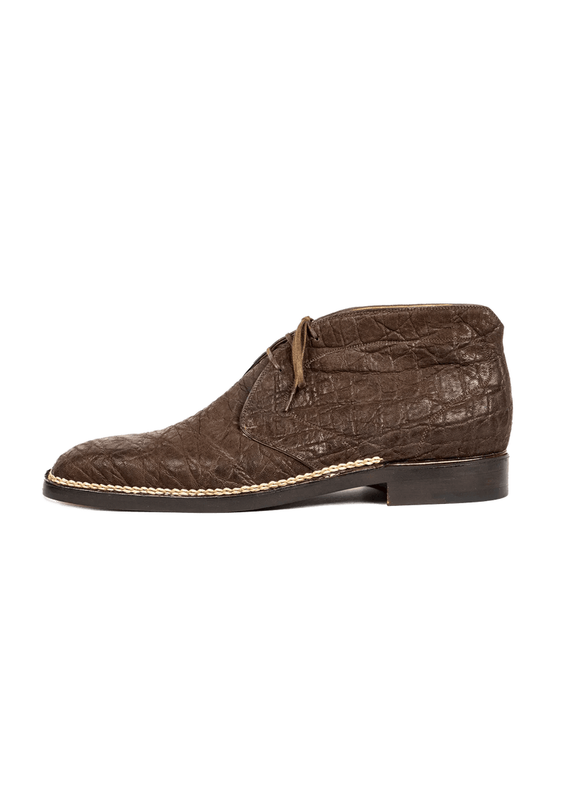 Chocolate Brown Chukka Boots in Elephant Leather