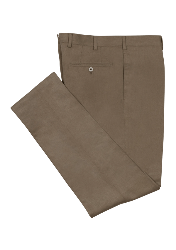 Khaki Fustagno Cotton Gabardine Trousers