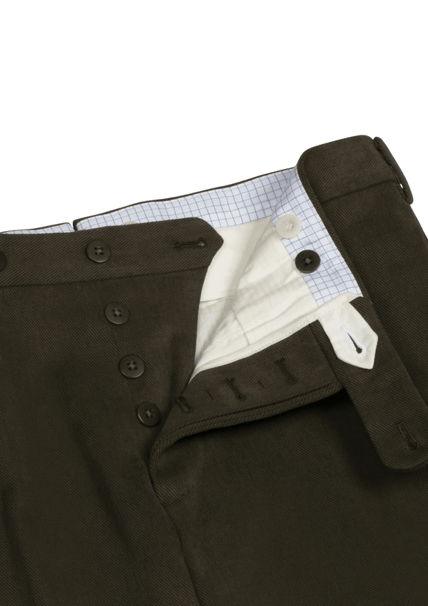 Green Fustagno Cotton Gabardine Trousers