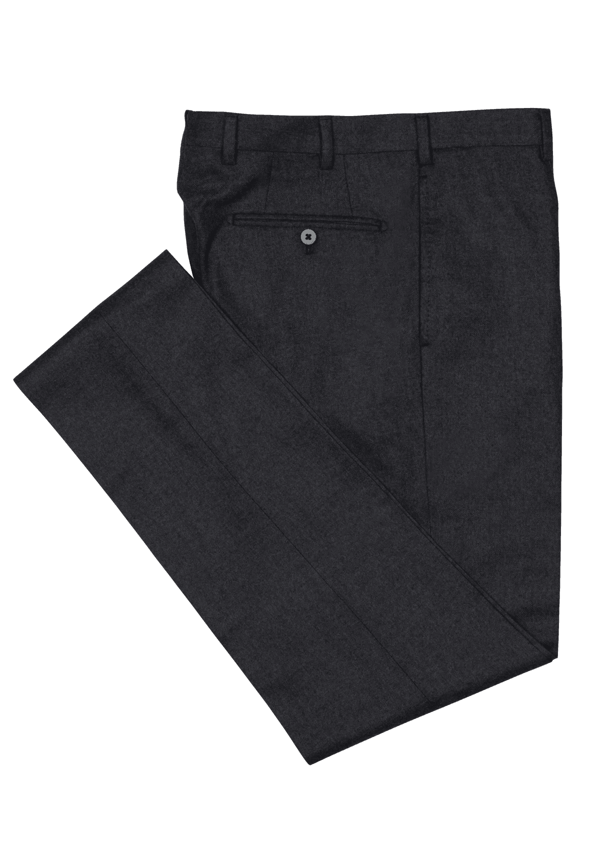 Dark Grey Wool Men's Flannel Trousers