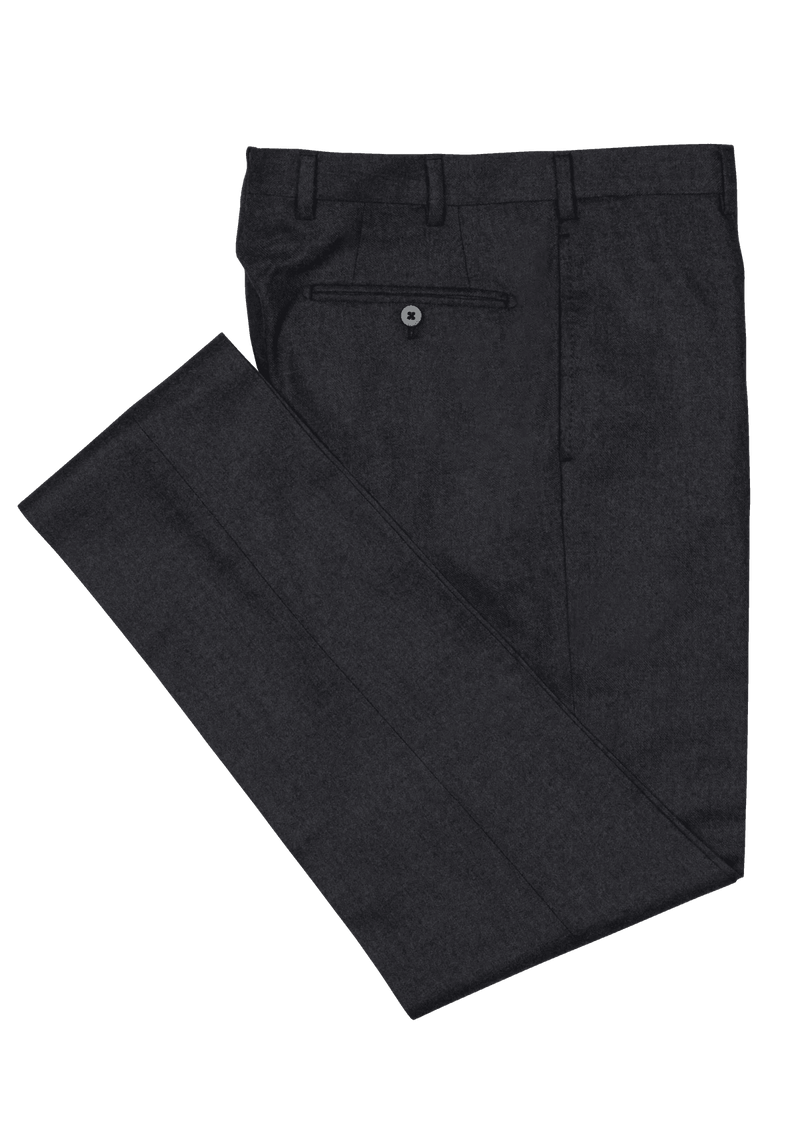 Dark Grey Wool Men's Flannel Trousers