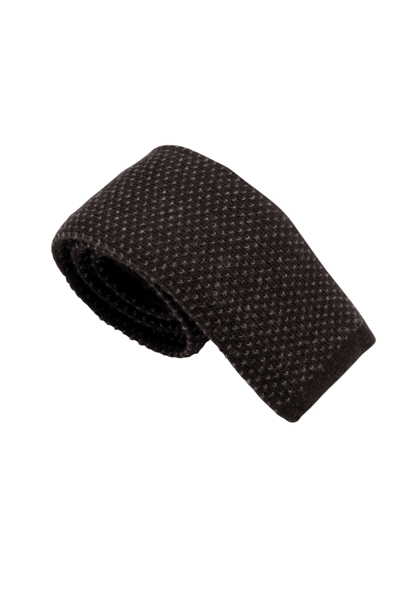 Brown & Beige Wool Maglia Tie, Pattern 2