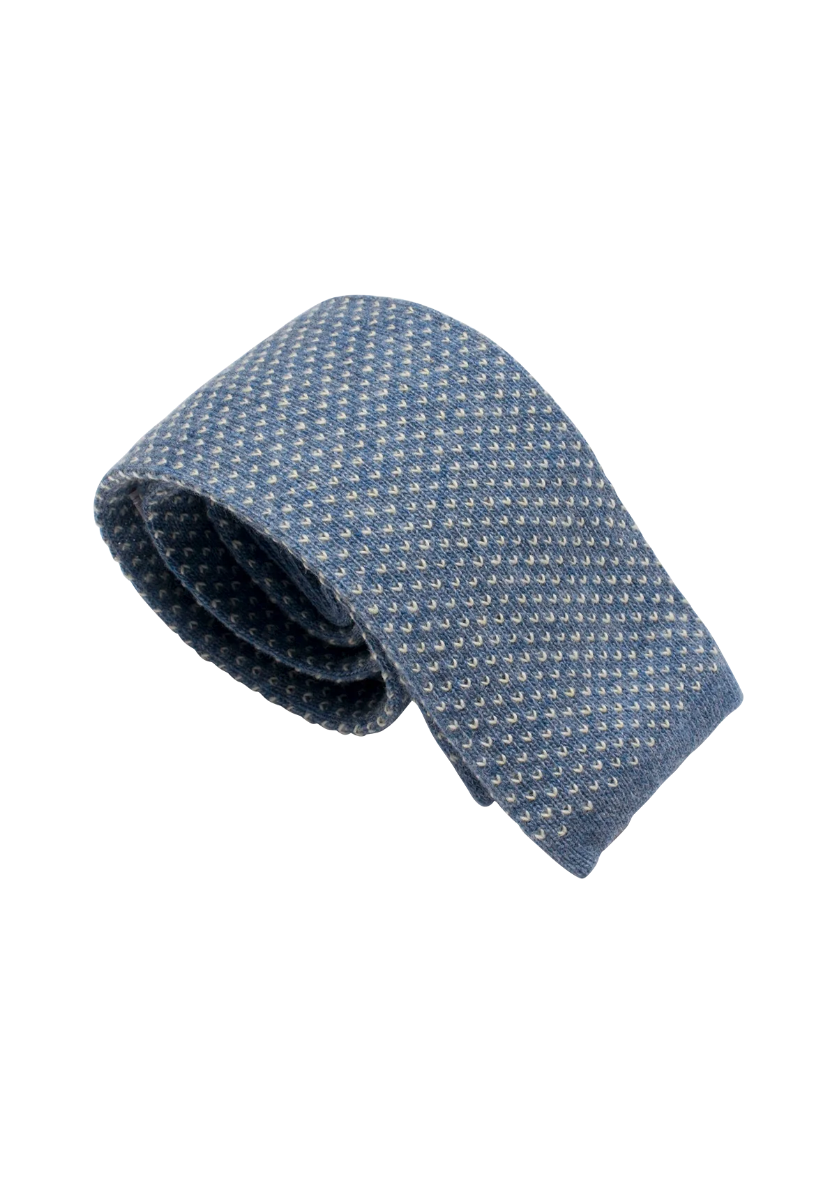 Sky Blue & White Wool Maglia Tie, Pattern 2