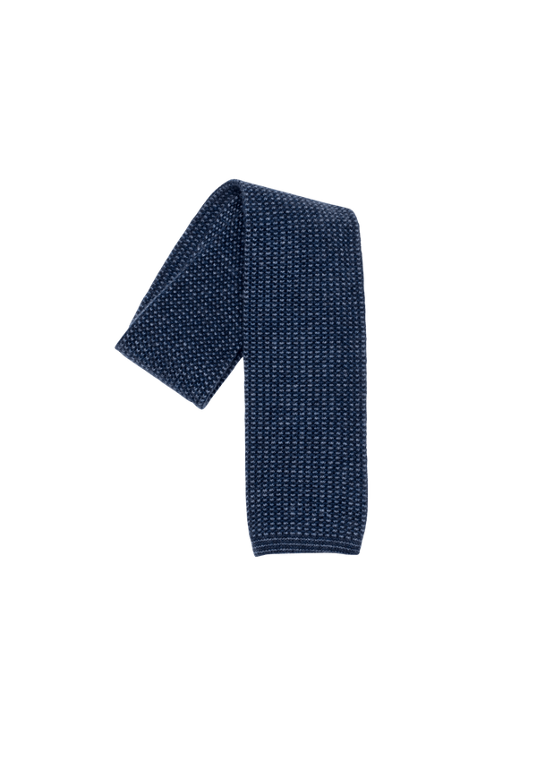 Blue & Azure Wool Maglia Tie, Pattern 1