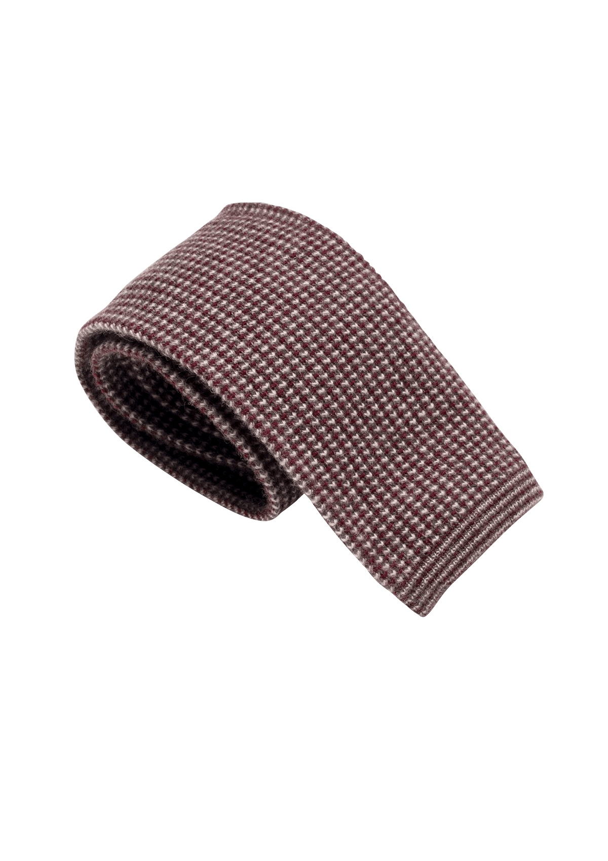 Burgundy & White Wool Maglia Tie, Pattern 1